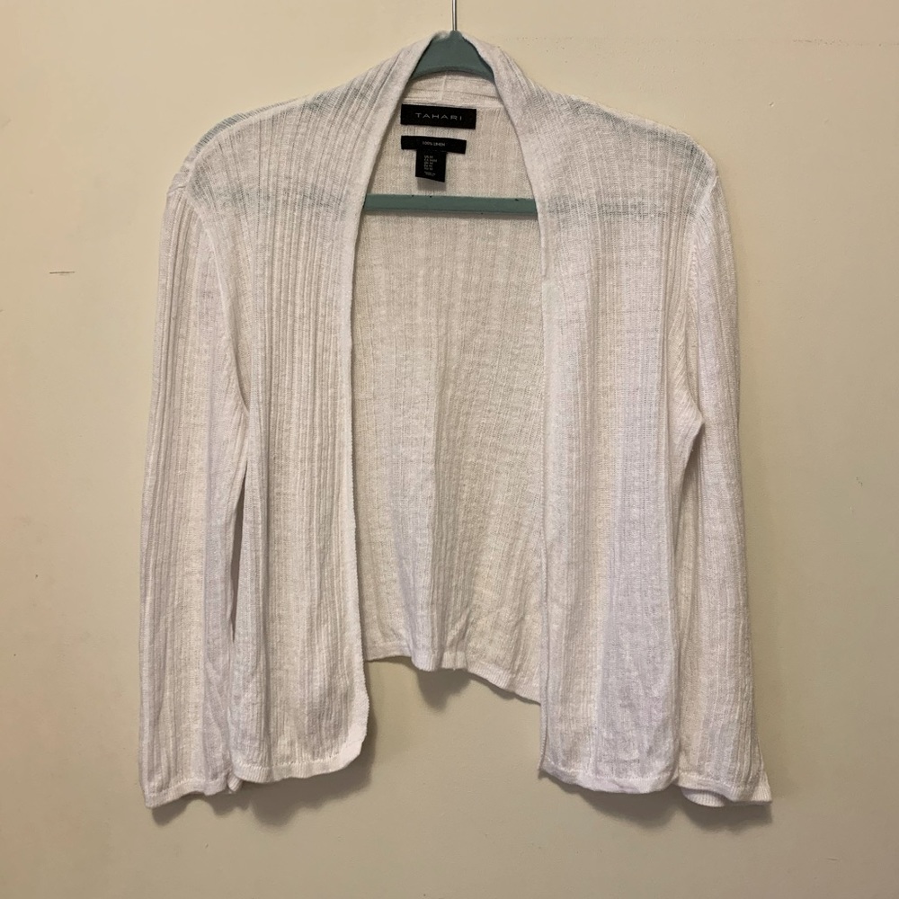Tahari Linen Cardigan